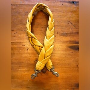 💛 Clare V Braided leather shoulder strap yellow